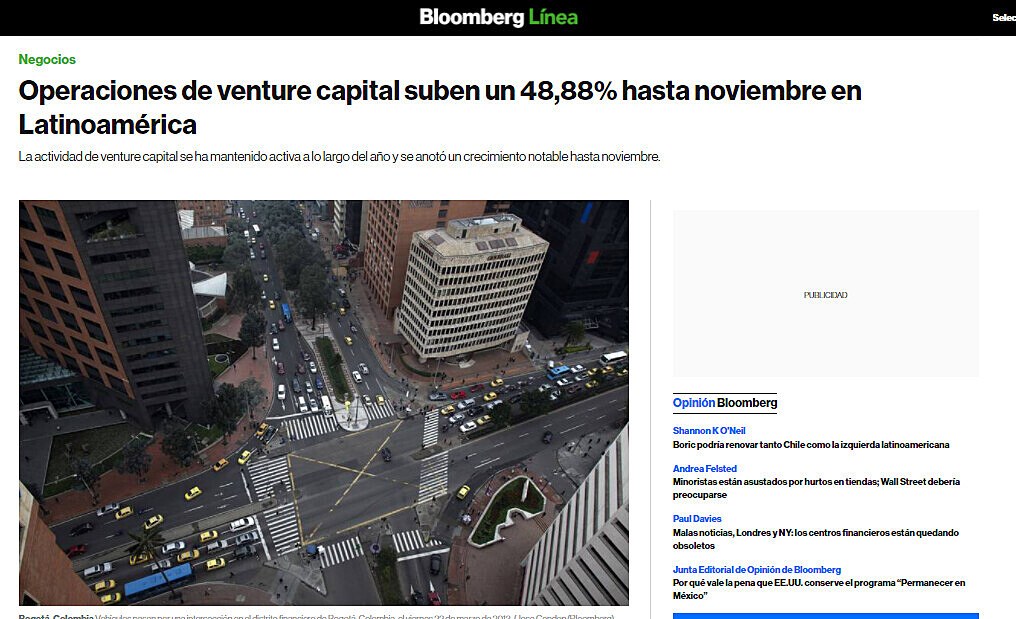 Operaciones de venture capital suben un 48,88% hasta noviembre en Latinoamérica